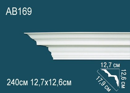 Заказать Потолочный плинтус полиуретановый Перфект AB169 126х179х127 мм 240 см белый 