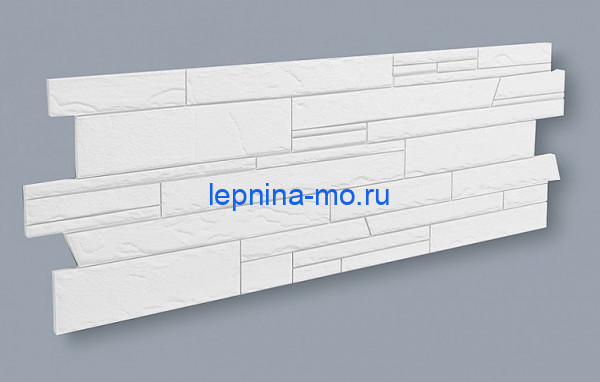 3D интерьерная панель для стен NMC Камень STONE 1135х375 мм белого цвета