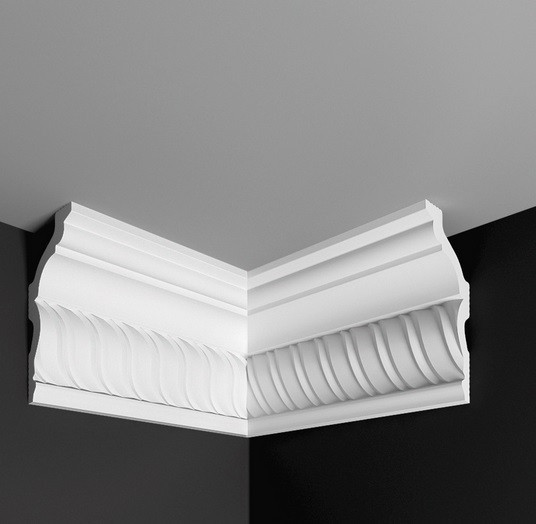 Угол внутренний к плинтусу Де-Багет ДП 36/110 белый полистирол