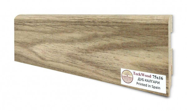 Напольный плинтус 75х16 мм Teckwood Дуб Калгари МДФ 2.15 м