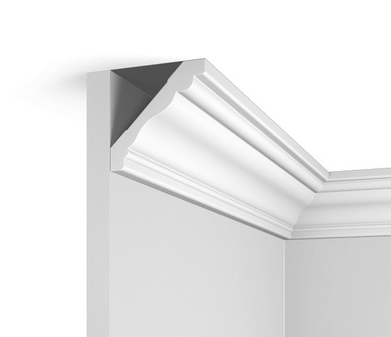 Потолочный плинтус HiWood A1011 белый фитополимер 77.8х77.8х2000 мм