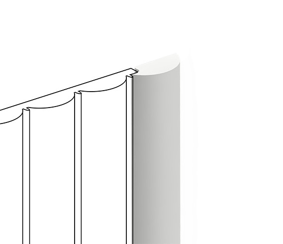 Финишный молдинг для стеновых панелей HiWood LF137B NP белый фитополимер 26.8х12х2700 мм