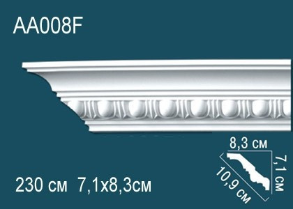 Заказать Гибкий потолочный плинтус полиуретановый с орнаментом Перфект AA008F 71х109х83 мм 230 см белый 