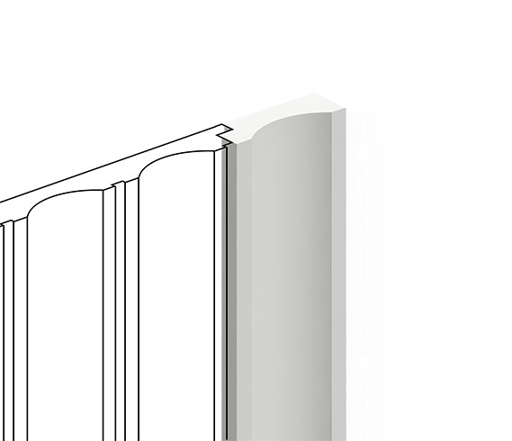 Финишный молдинг для стеновых панелей HiWood LF138B NP белый фитополимер 12х35.5х2700 мм