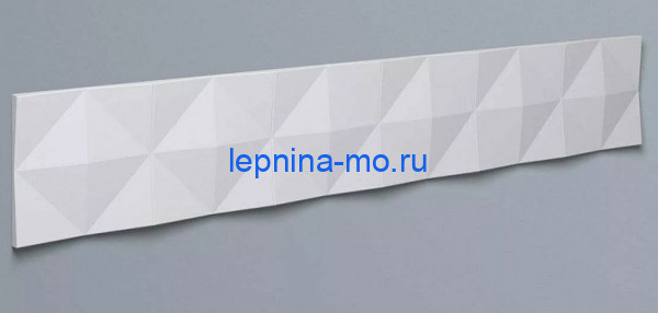 3D интерьерная панель для стен NMC Пирамида PIRAMID 1135х190 мм белого цвета