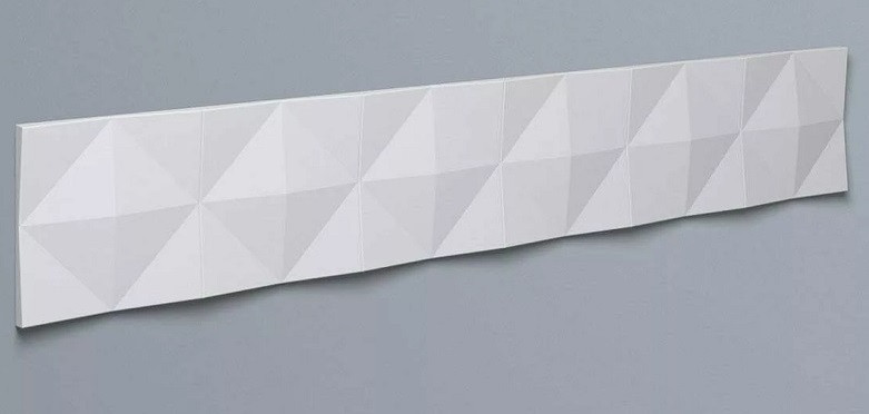 Заказать 3D интерьерная панель для стен NMC Пирамида PIRAMID 1135х190 мм белого цвета 