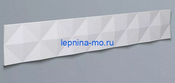 3D интерьерная панель для стен NMC Пирамида PIRAMID 1135х190 мм белого цвета