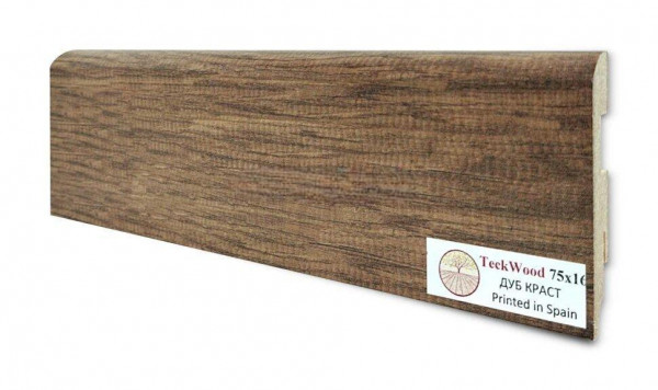 Напольный плинтус 75х16 мм Teckwood Дуб Краст МДФ 2.15 м