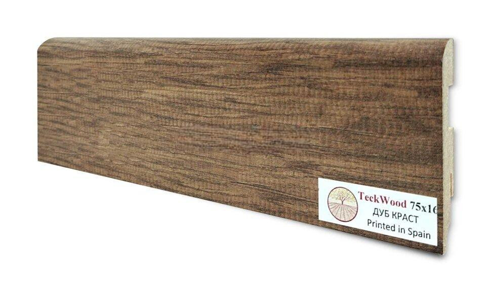 Заказать Напольный плинтус 75х16 мм Teckwood Дуб Краст МДФ 2.15 м 