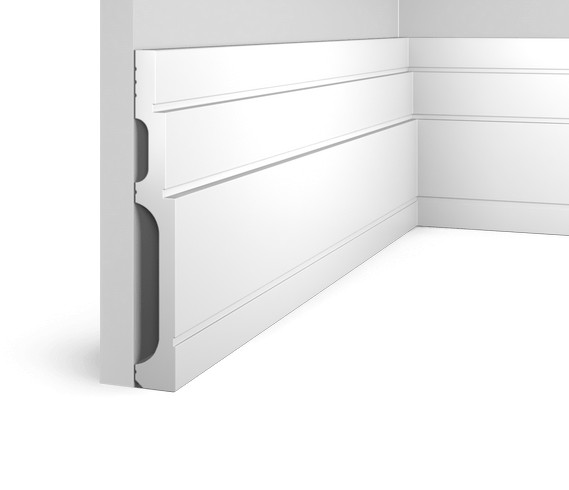 Напольный плинтус HiWood B180V2 белый фитополимер 24х180х2000 мм