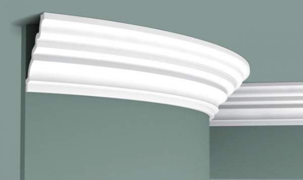 Потолочный плинтус гибкий 90х105 мм Orac Decor Purotouch C326F белый 2 м