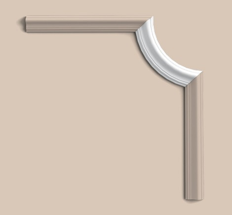 Декоративный угловой элемент для молдинга Orac Decor Duropolymer P8030C 190х86 мм белый