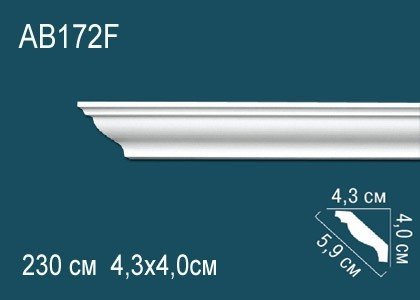 Заказать Потолочный плинтус полиуретановый Перфект AB172F 40х59х43 мм 230 см белый 