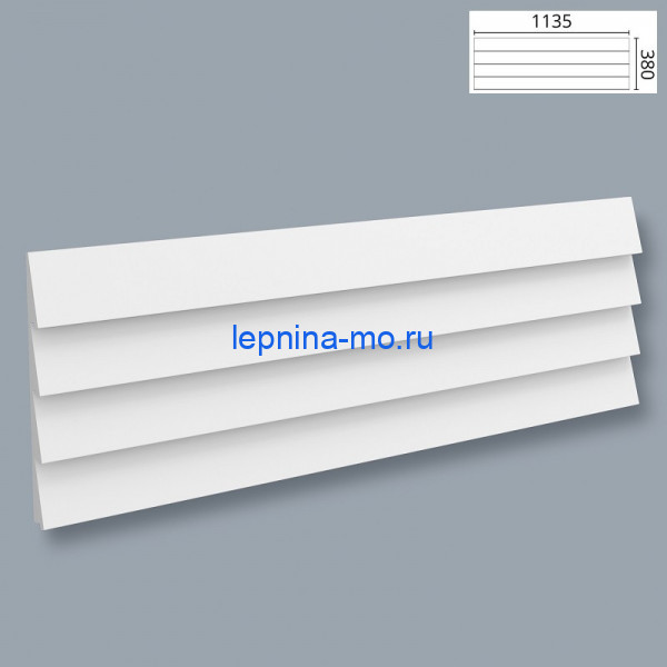 3D интерьерная панель для стен NMC Полосы STRIPE 1135х380 мм белого цвета