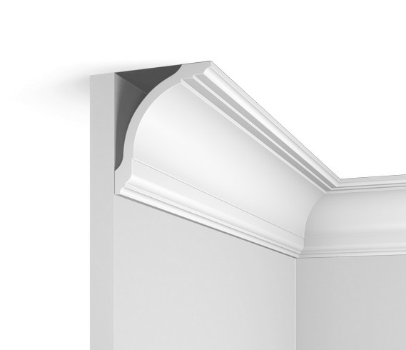 Заказать Потолочный плинтус HiWood A118 белый фитополимер 76.4х90.2х2000 мм 