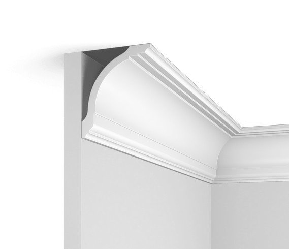 Заказать Потолочный плинтус HiWood A118 белый фитополимер 76.4х90.2х2000 мм 