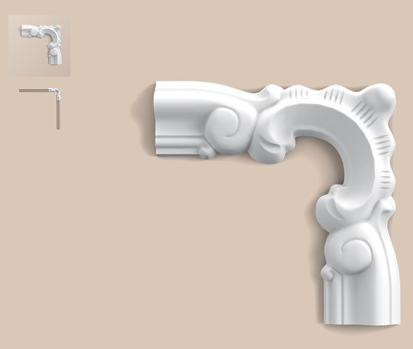 Декоративный угловой элемент для молдинга Orac Decor Duropolymer P8030D 132х132 мм белый