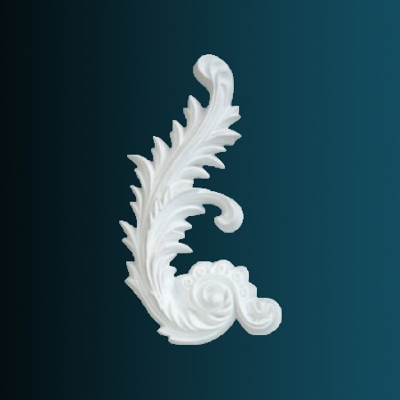 Декоративный орнамент Перфект G2368L 205х119х25 мм белый из полиуретана