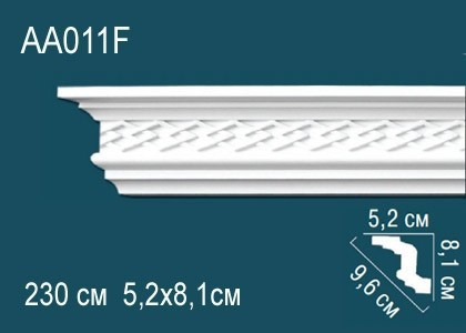 Заказать Гибкий потолочный плинтус полиуретановый с орнаментом Перфект AA011F 81х96х52 мм 230 см белый 