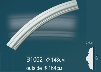 Заказать Круговой декоративный молдинг Перфект B1062 80х26 мм белый из полиуретана 