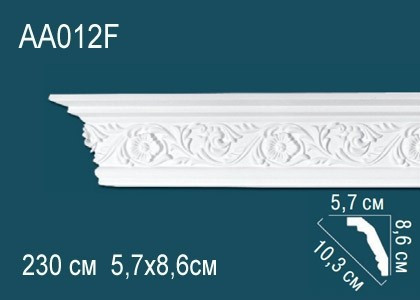 Заказать Гибкий потолочный плинтус полиуретановый с орнаментом Перфект AA012F 86х103х57 мм 230 см белый 