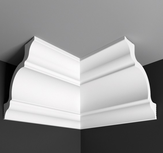 Заказать Угол внутренний к плинтусу Де-Багет П 01 110/110 белый полистирол 