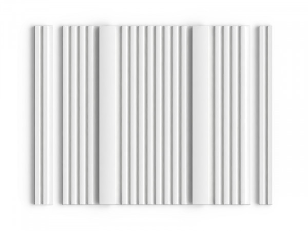 Декоративная отделочная стеновая панель 3D 240х18.5 мм HiWood HL201 NP GRAND белая из фитополимера 270 см