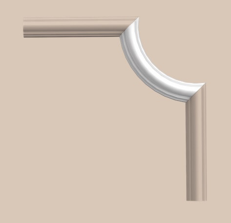 Декоративный угловой элемент для молдинга Orac Decor Duropolymer PX120A 190х88 мм белый