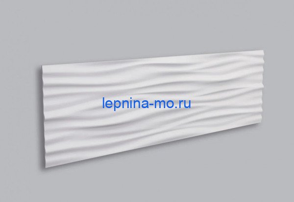 3D интерьерная панель для стен NMC Струящийся LIQUID 1135х380 мм белого цвета