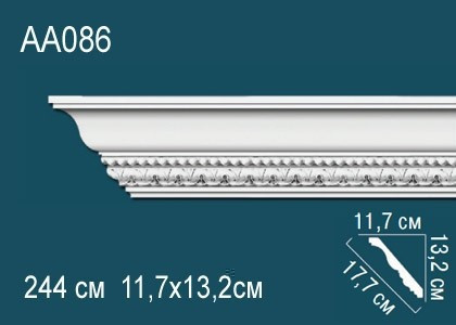 Заказать Потолочный плинтус полиуретановый с орнаментом Перфект AA086 132х177х117 мм 244 см белый 