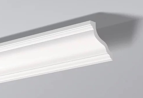 Декоративный потолочный плинтус NMC Wallstyl WT10 80х80 200 см белого цвета