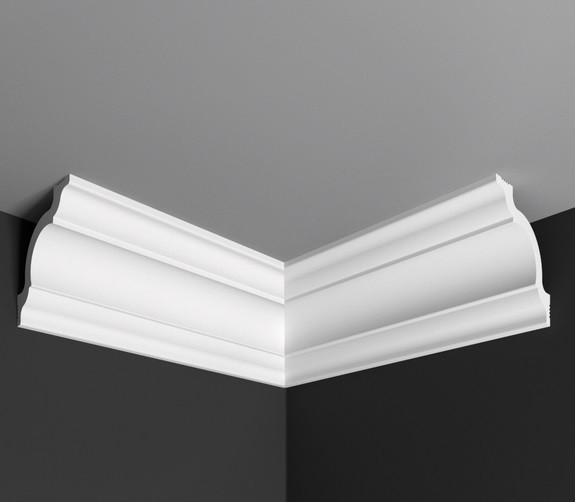 Угол внутренний к плинтусу Де-Багет П 01 60/60 белый полистирол