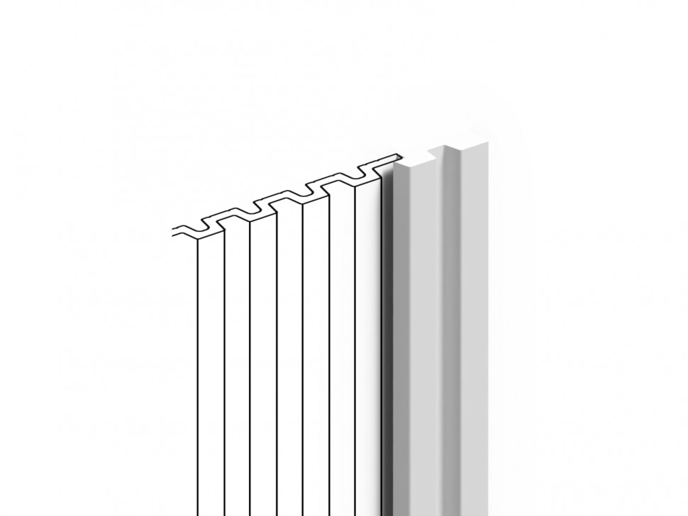 Заказать Финишный молдинг для стеновой панели 34х11 мм HiWood LF201B NP белый из фитополимера 270 см 