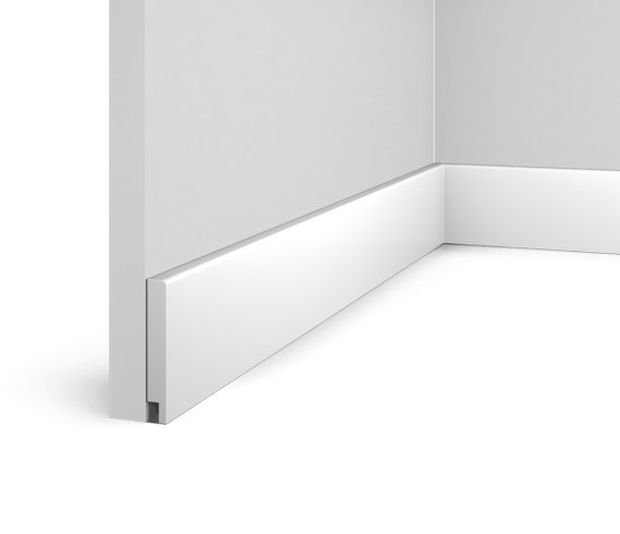 Напольный плинтус HiWood B70N белый фитополимер 10.5х70х2000 мм