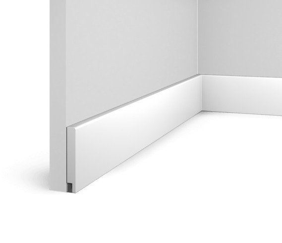 Заказать Напольный плинтус HiWood B70N белый фитополимер 10.5х70х2000 мм 