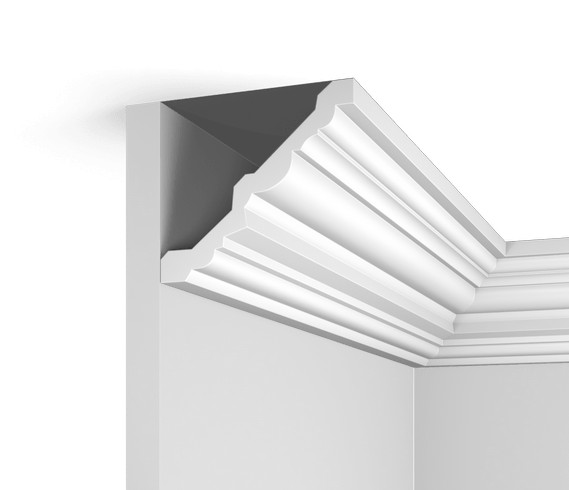 Потолочный плинтус HiWood A145 белый фитополимер 107х96х2000 мм