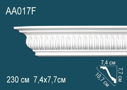 Заказать Гибкий потолочный плинтус полиуретановый с орнаментом Перфект AA017F 77х107х74 мм 230 см белый 