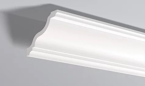 Декоративный потолочный плинтус NMC Wallstyl WT11 105х130 200 см белого цвета