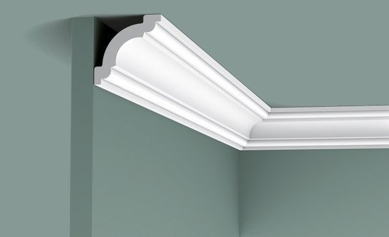 Потолочный плинтус 49х49 мм гибкий Orac Decor Duropolymer Flex CX124F белый 2 м