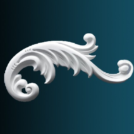 Декоративный орнамент Перфект G2384R 232х431х20 мм белый из полиуретана