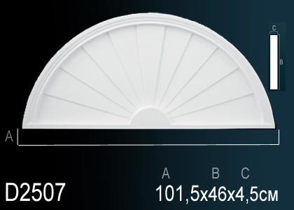 Декоративное обрамление дверей Перфект D2507 460х1015 мм белое из полиуретана