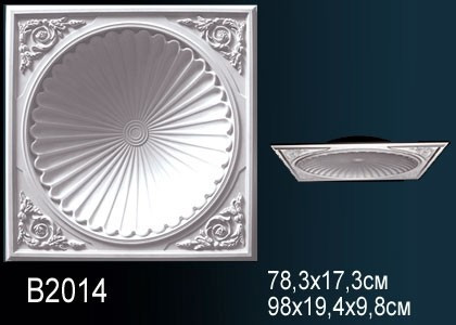 Декоративный потолочный купол Перфект B2014 980 мм белый из полиуретана