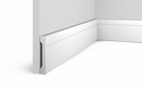 Напольный плинтус HiWood B70V1L белый фитополимер 12х70х2000 мм