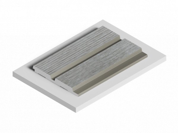 Декоративная стеновая панель 3D HiWood LV123 GN68 декорированная из фитополимера 12х120х2700 мм