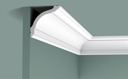 Потолочный плинтус 94х94 мм гибкий Orac Decor Duropolymer Flex CX127F белый 2 м