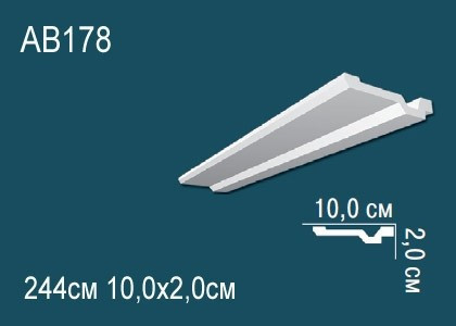 Заказать Потолочный плинтус полиуретановый Перфект AB178 20х100х мм 244 см белый 