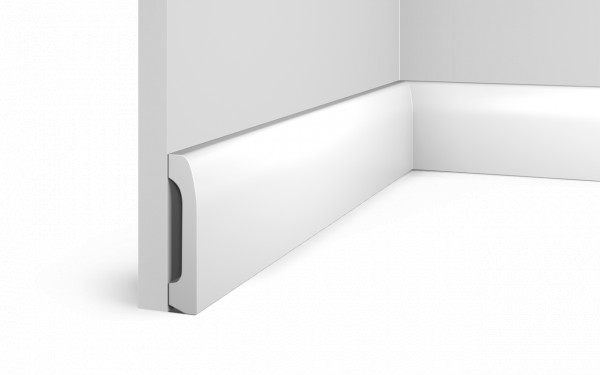 Напольный плинтус HiWood B70V2 белый фитополимер 14х69х2000 мм