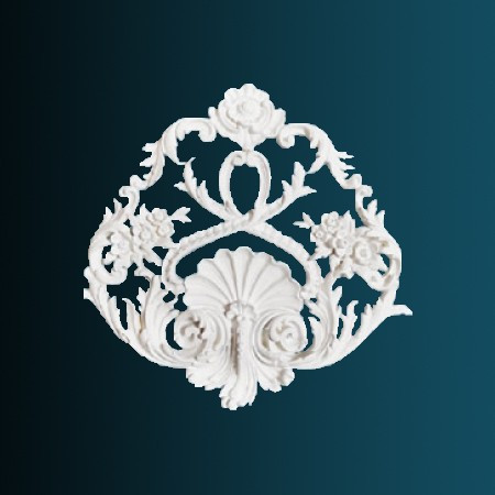 Декоративный орнамент Перфект G2393 432х413х38 мм белый из полиуретана