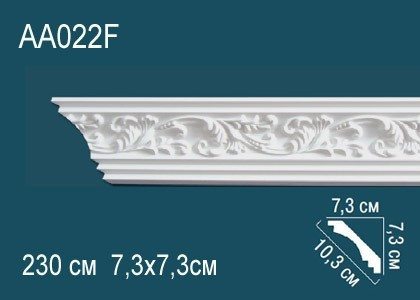 Заказать Гибкий потолочный плинтус полиуретановый с орнаментом Перфект AA022F 73х103х73 мм 230 см белый 