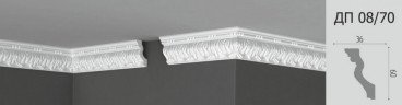 Заказать Потолочный плинтус 60х36 мм Де-Багет Декор ДП 08/70 белый полистирол 200 см 
